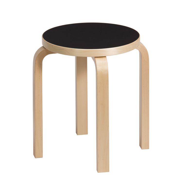 STOOL E60 - 4 legs - Stackable wooden stool.