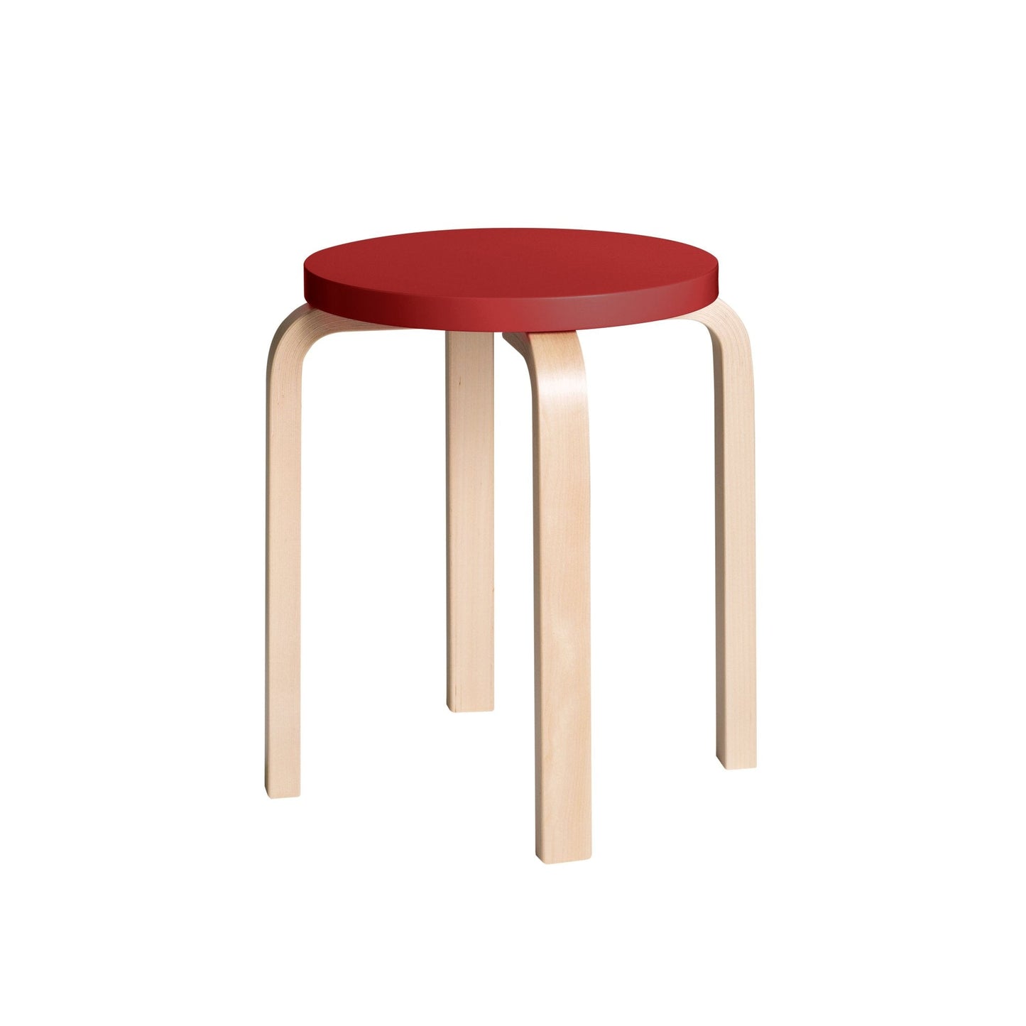 Artek Stool E60 — birch/red lacquered