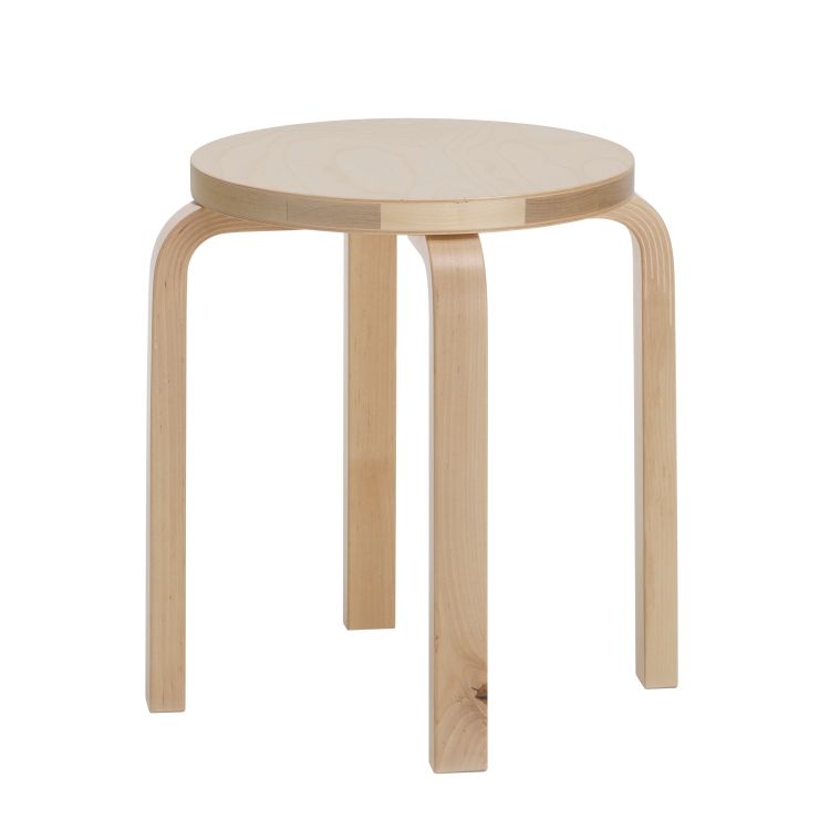 STOOL E60 - 4 legs - Stackable wooden stool.