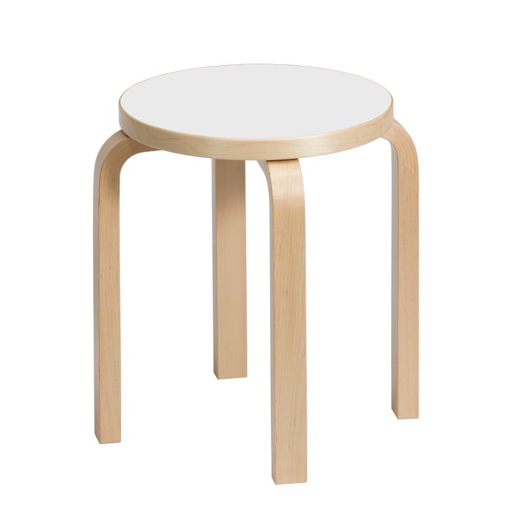STOOL E60 - 4 legs - Stackable wooden stool.