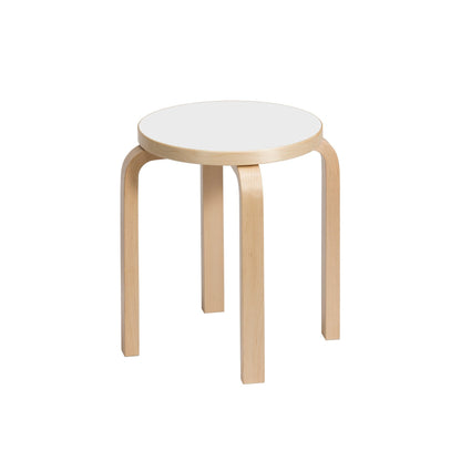 Artek Stool E60 — birch/white laminate