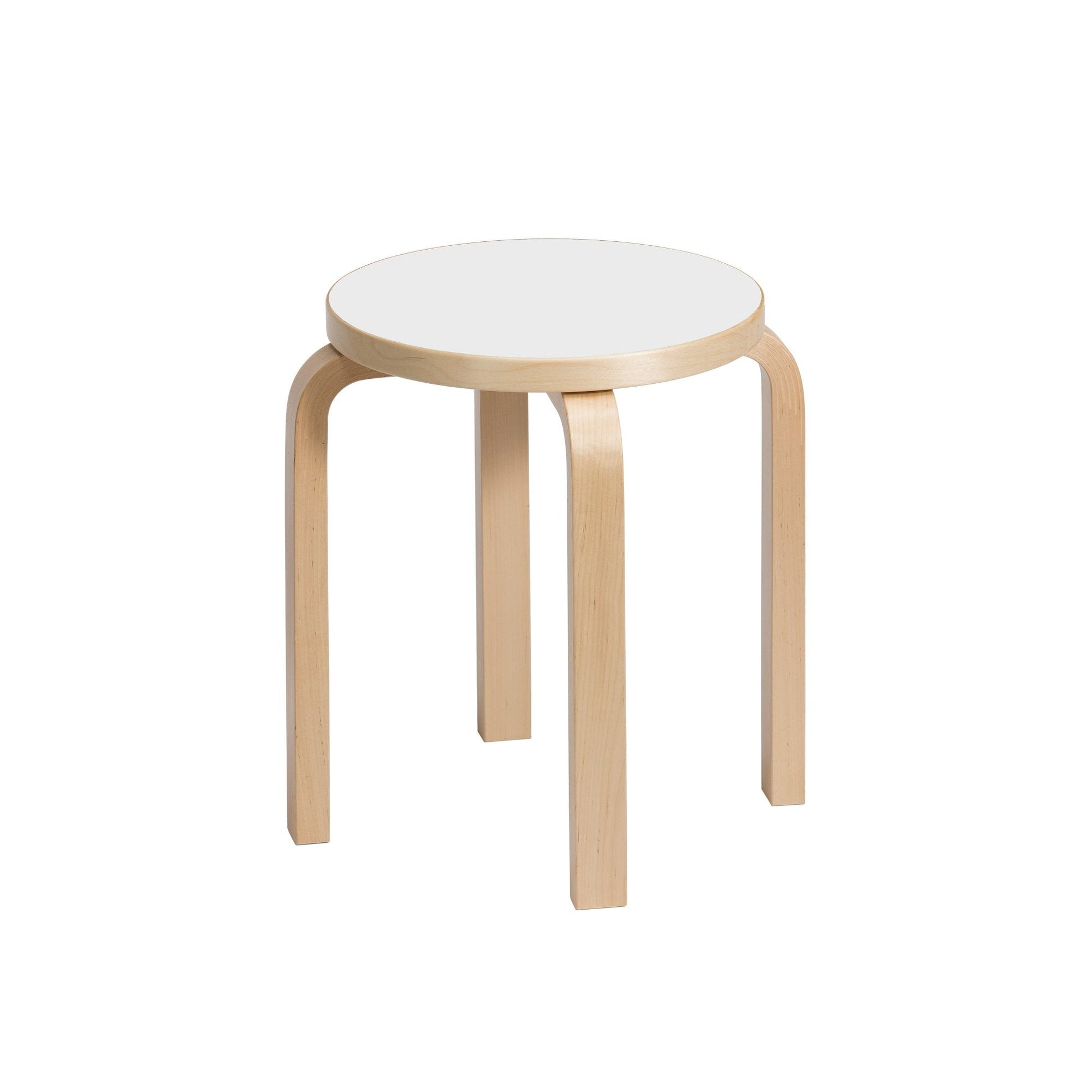 Artek Stool E60 — birch/white laminate