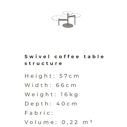 TRIS - Swivel coffee tabl.