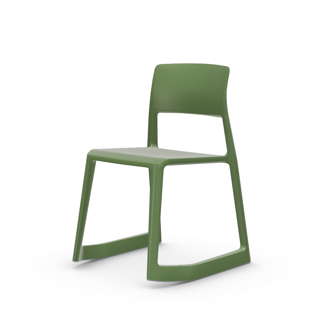 Tip Ton - solid plastic chair with a forward-tilt.
