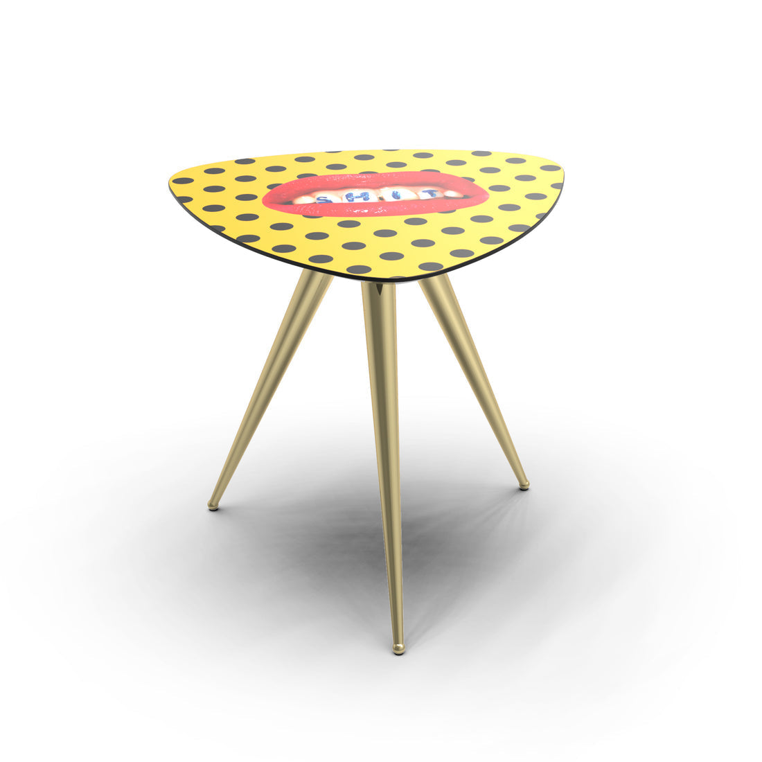 [In Stock] SHIT - Triangular Coffee Table with MDF Top and Metal Legs (30% Discount - Clearance)