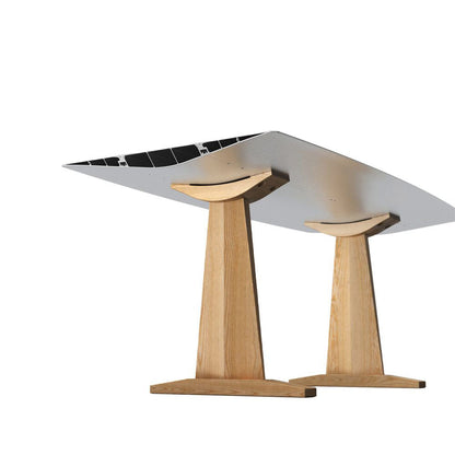 TABLE B 90 - Rectangular Wooden trestle table