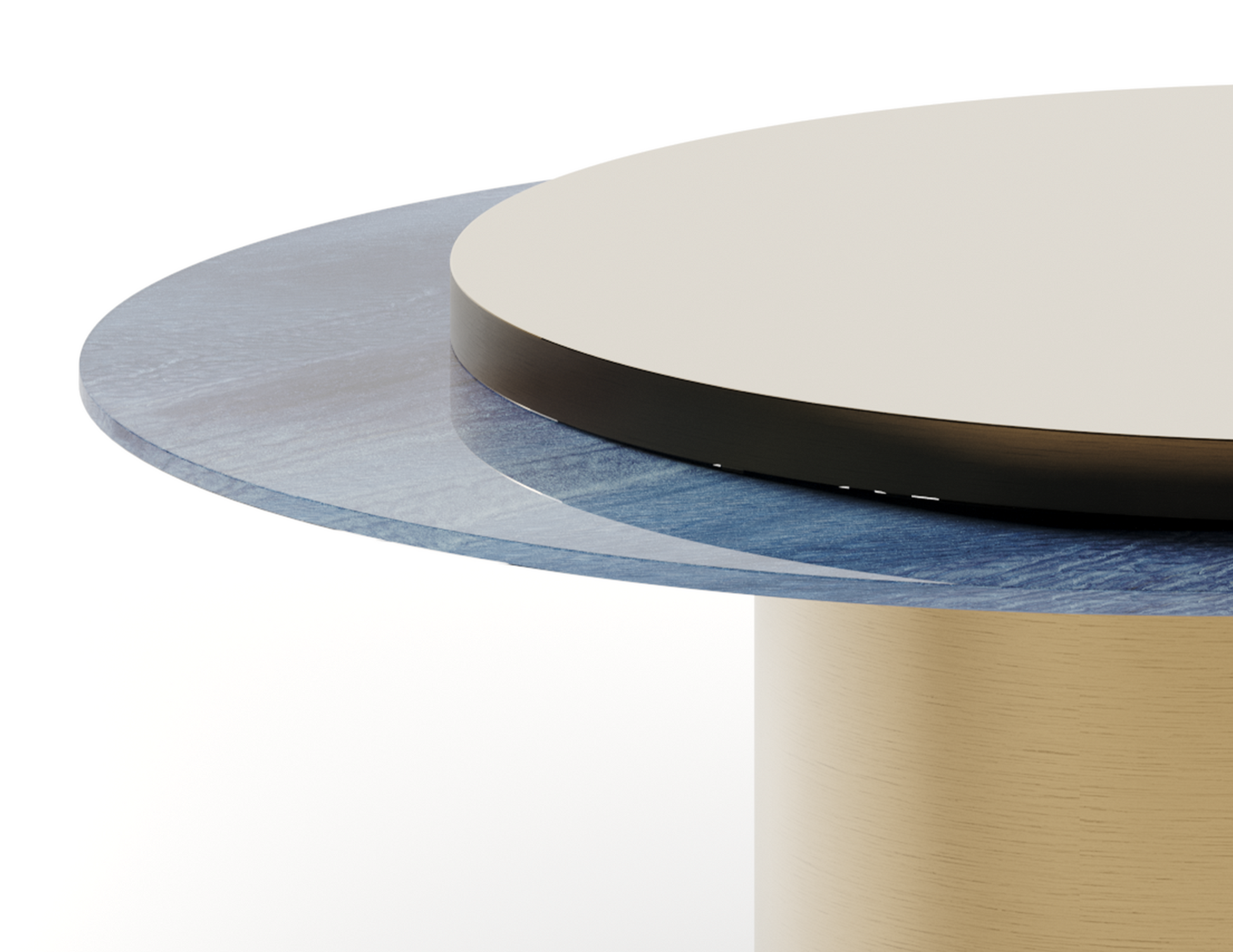 TAU 40 STEEL MOVE - Adjustable round wooden coffee tabl