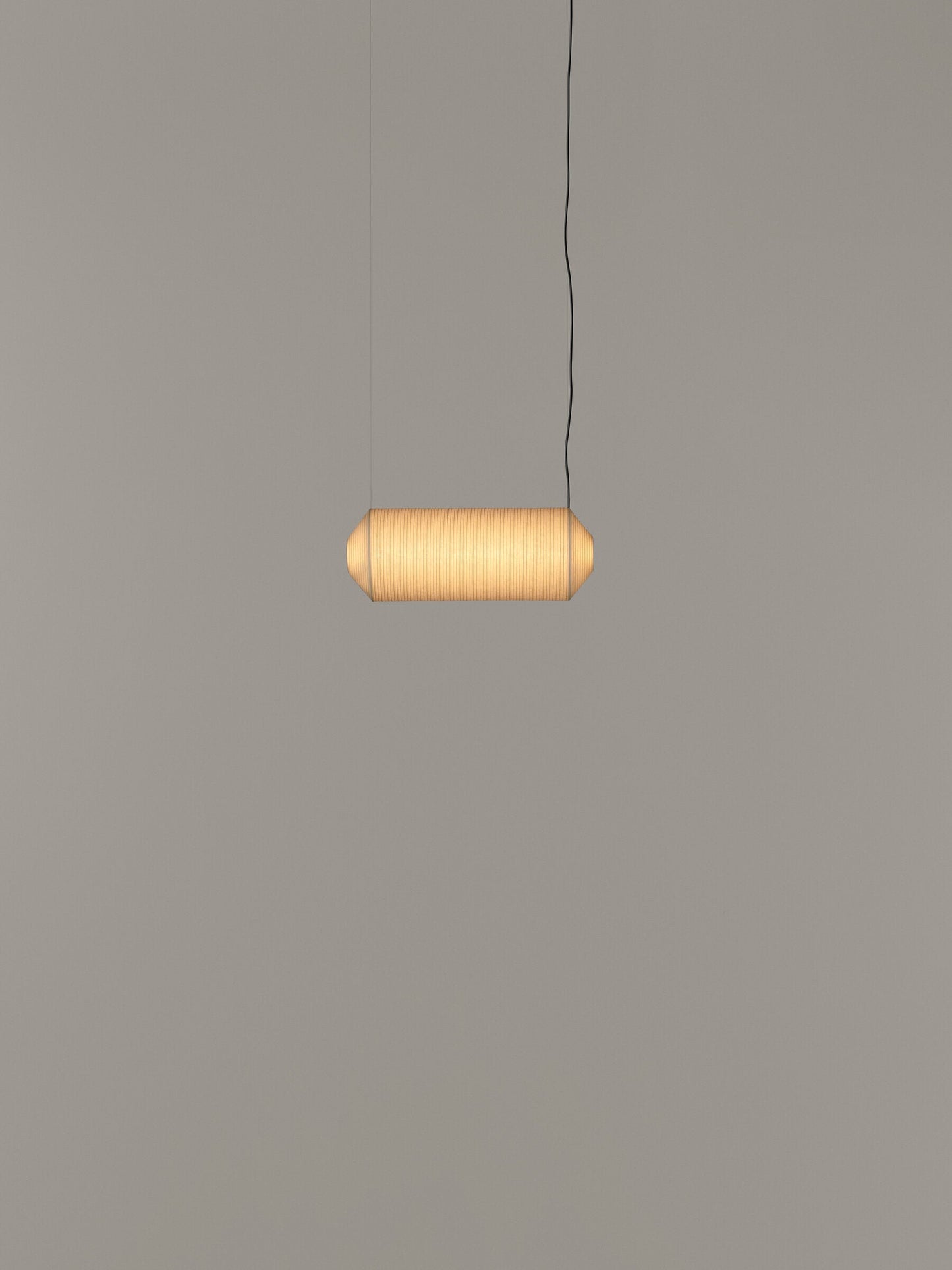 Tekiò Horizontal - LED dimmable japanese paper pendant lamp.