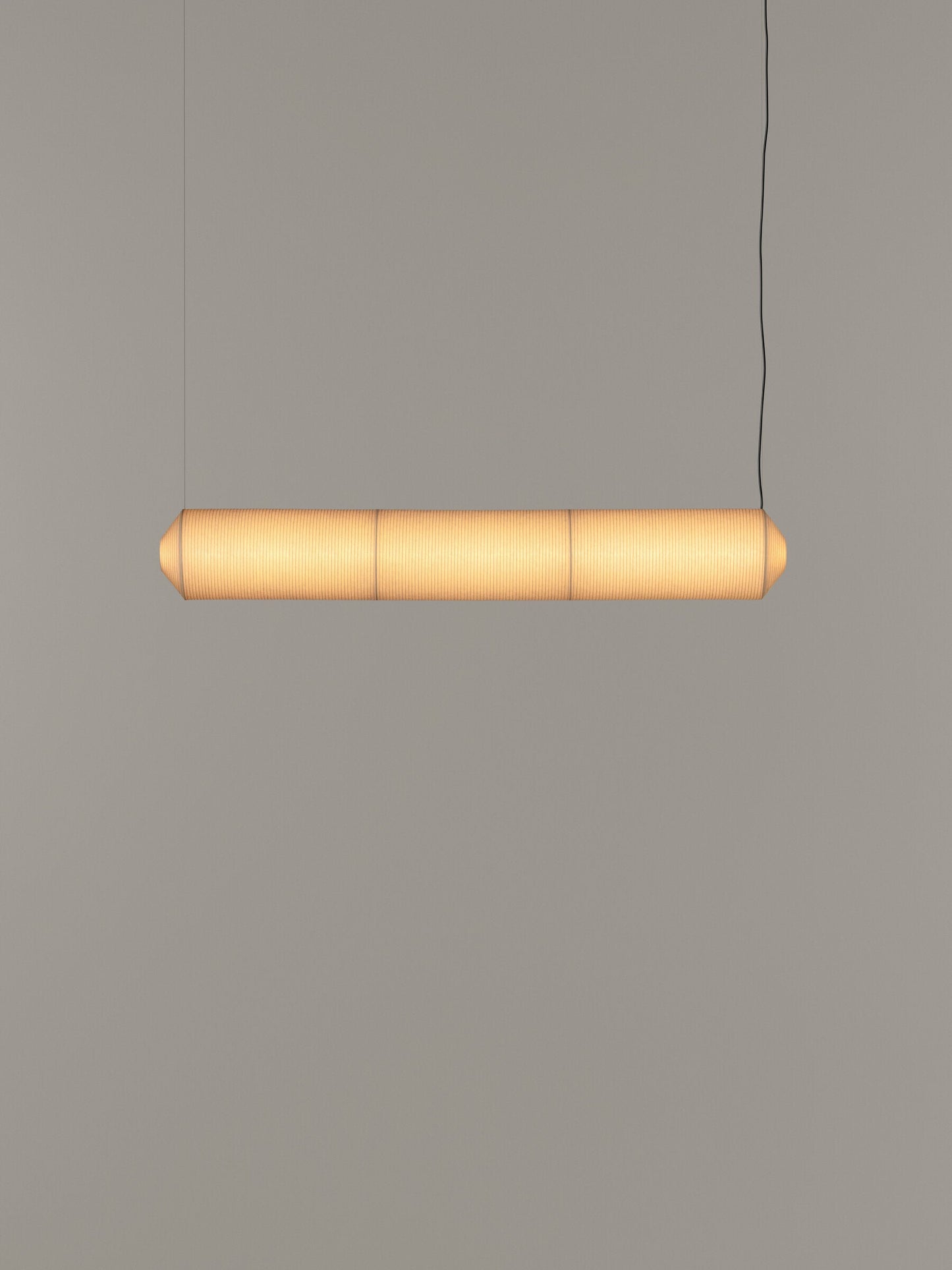 Tekiò Horizontal - LED dimmable japanese paper pendant lamp.