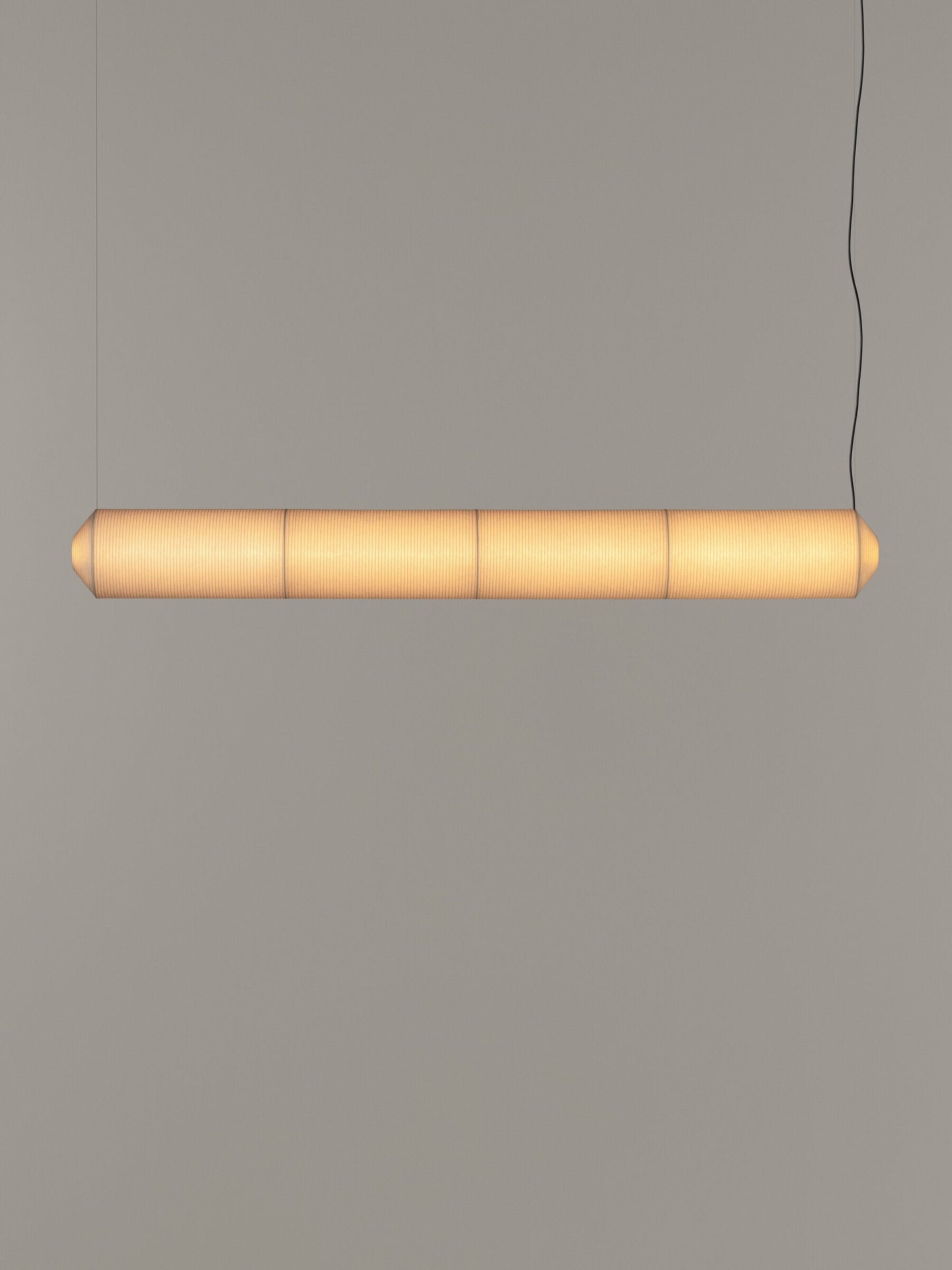 Tekiò Horizontal - LED dimmable japanese paper pendant lamp.