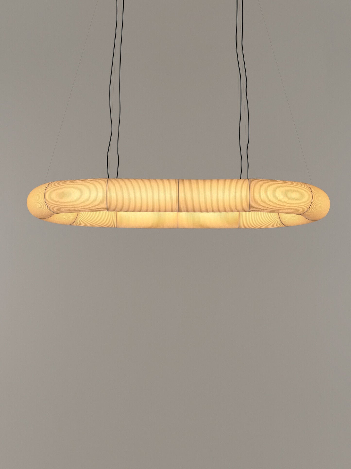 Tekiò Circular - LED dimmable japanese paper pendant lamp.