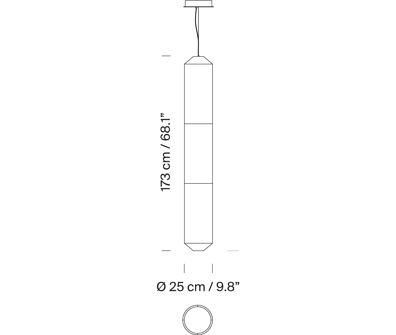 Tekiò Vertical - LED dimmable japanese paper pendant lamp (Request Info).