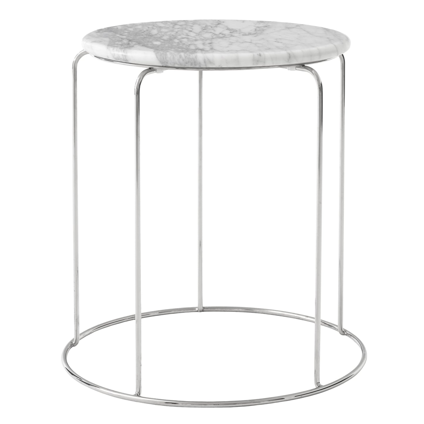 Wire Stool VP11 top, Bianco Carrara marble