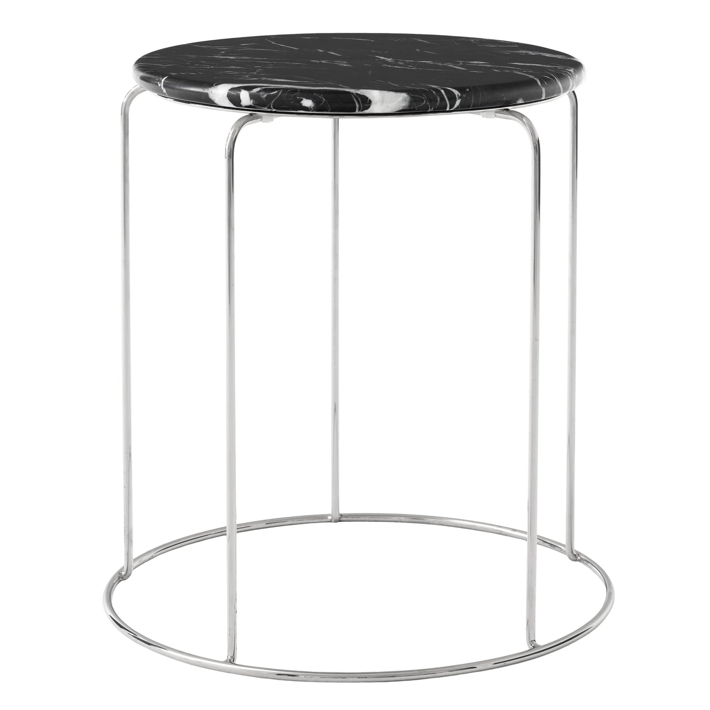 Wire Stool VP11 top, Nero Marquina marble