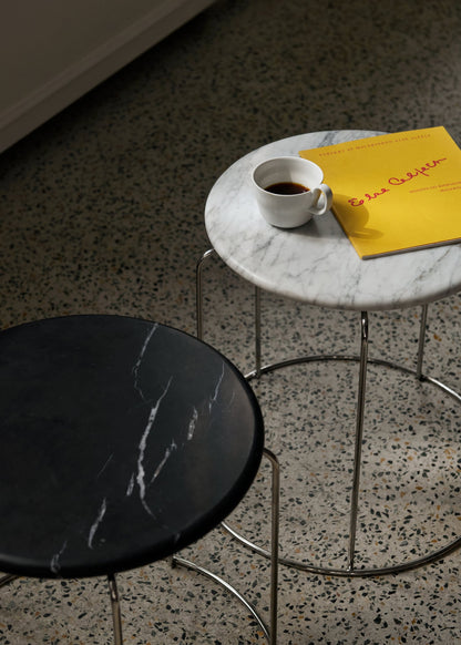 Wire Stool VP11 top, Nero Marquina marble