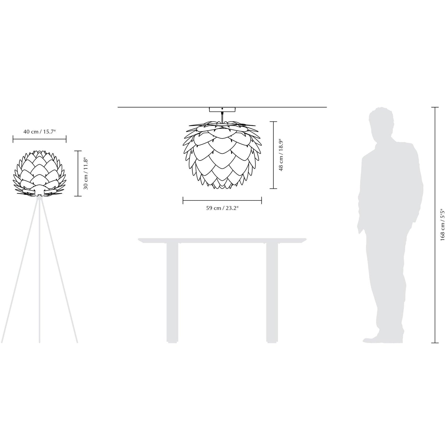 Aluvia - Pendant, floor and table lampshade.