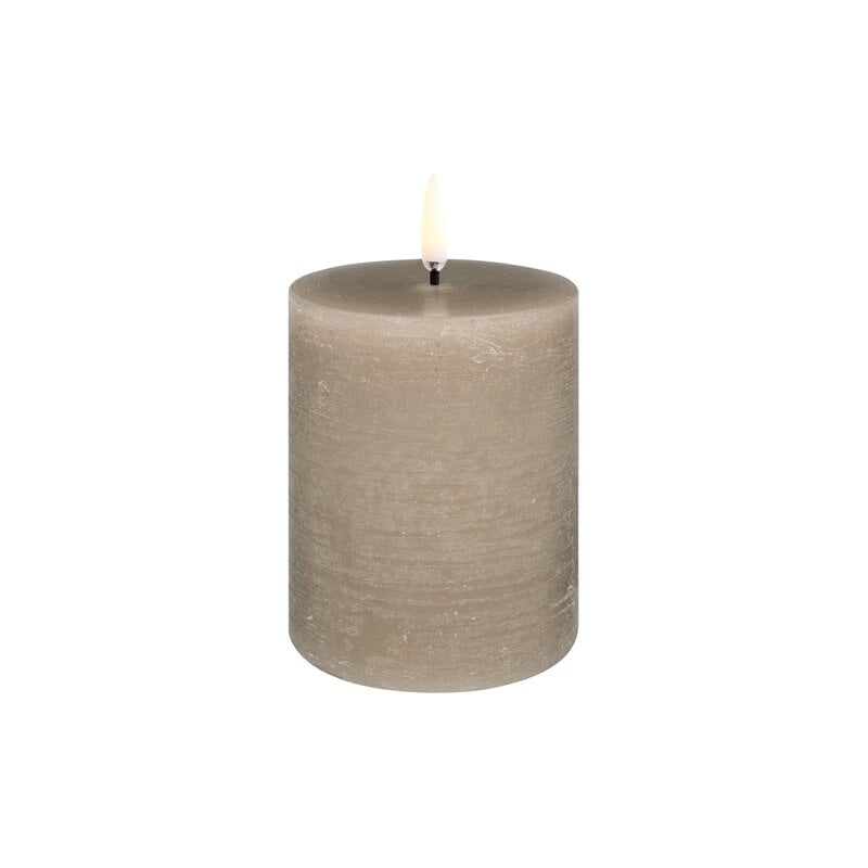 LED pillar candle by Uyuni Lighting #7,8 x 10 cm, rustic texture, sandstone #