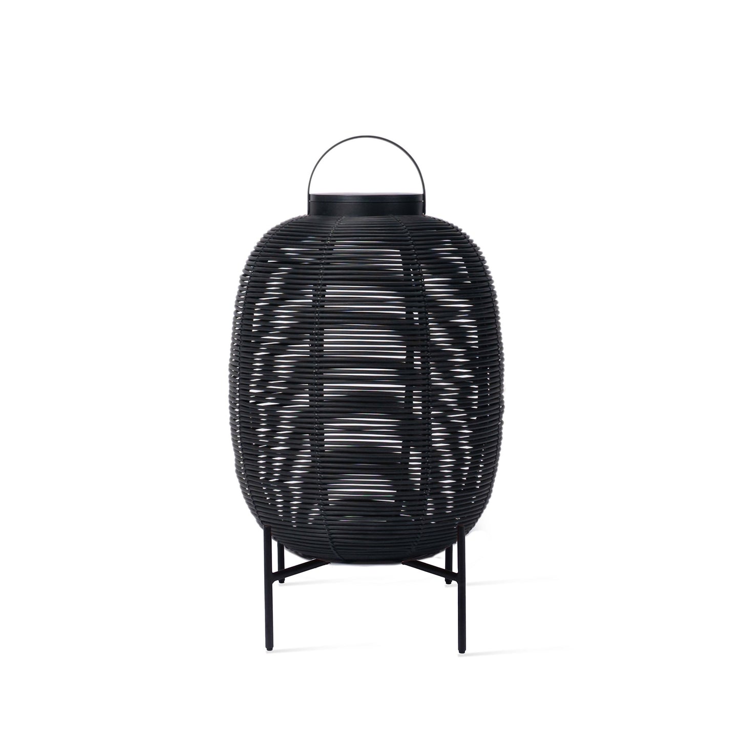 TIKA - Solar powered wicker lantern with Steel Base