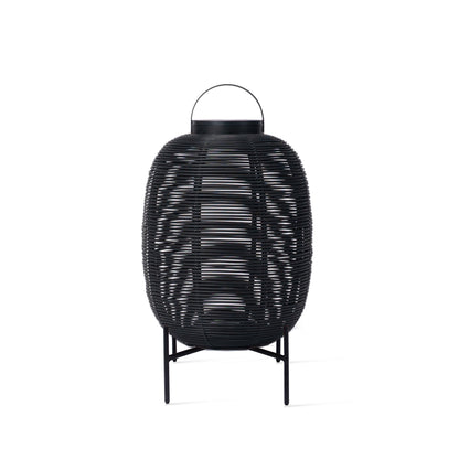 TIKA - Solar powered wicker lantern with Steel Base