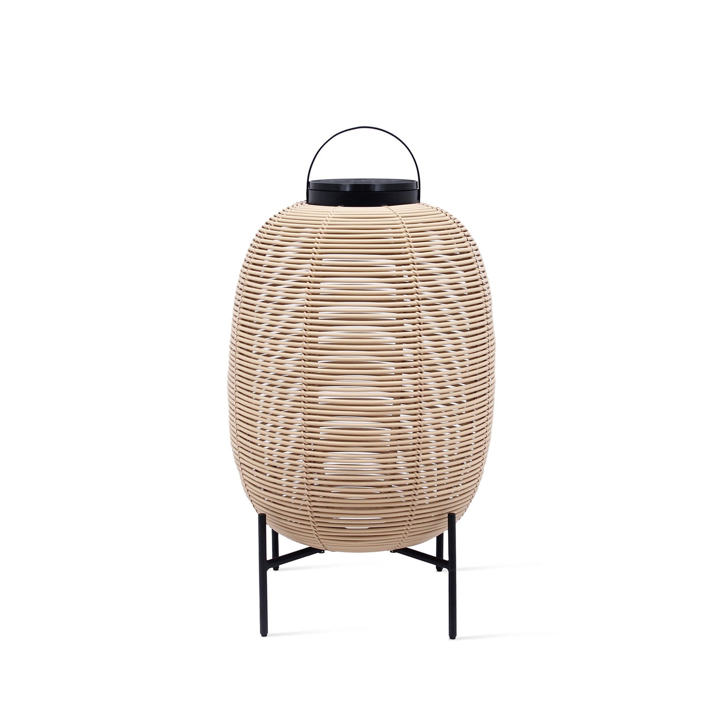 TIKA - Solar powered wicker lantern with Steel Base