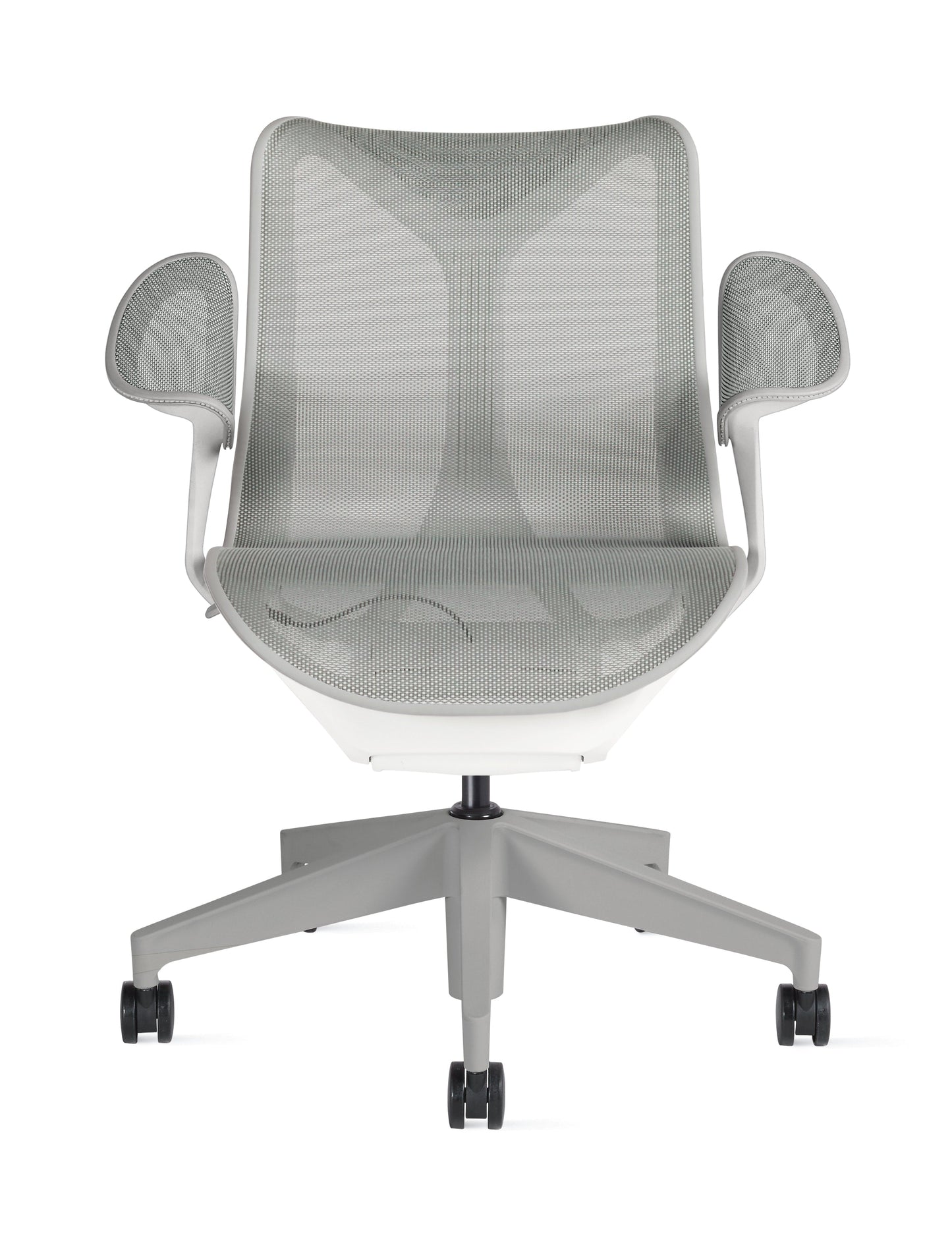 Cosm - Ergonomic Office Chair With Low Back by Herman Miller #Leaf Arm/Studio White / Mineral/2.5-inch Hard Floor or Carpet Caster with Quiet Roll