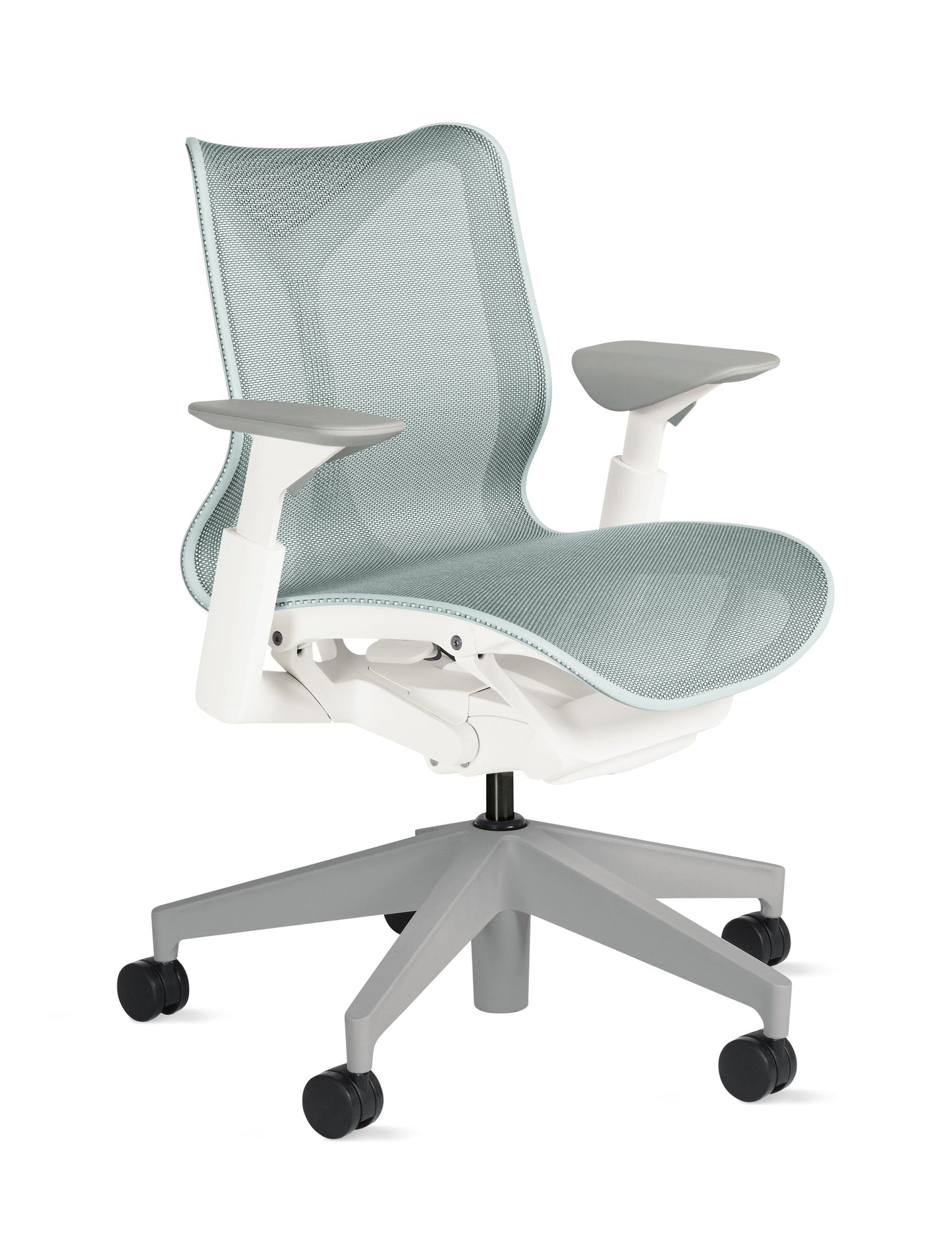 Cosm - Ergonomic Office Chair With Low Back by Herman Miller #Adjustable Arm/Studio White / Glacier/2.5-inch Carpet Caster