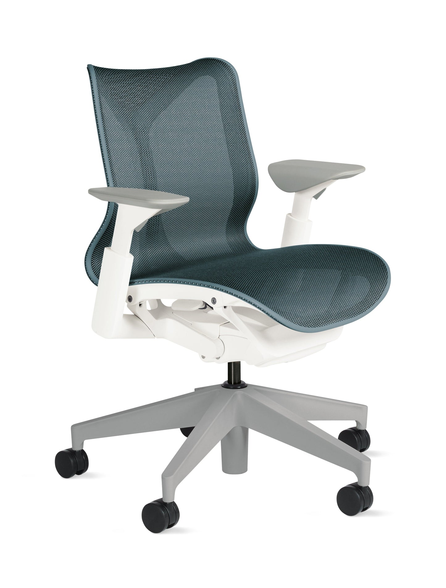 Cosm - Ergonomic Office Chair With Low Back by Herman Miller #Adjustable Arm/Studio White / Nightfall/2.5-inch Carpet Caster