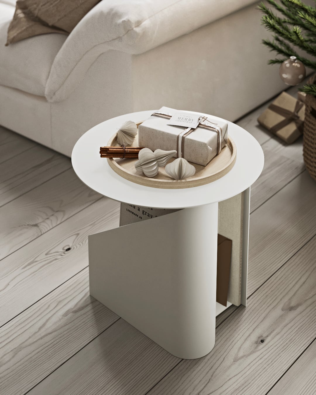 Sentrum side table, warm grey