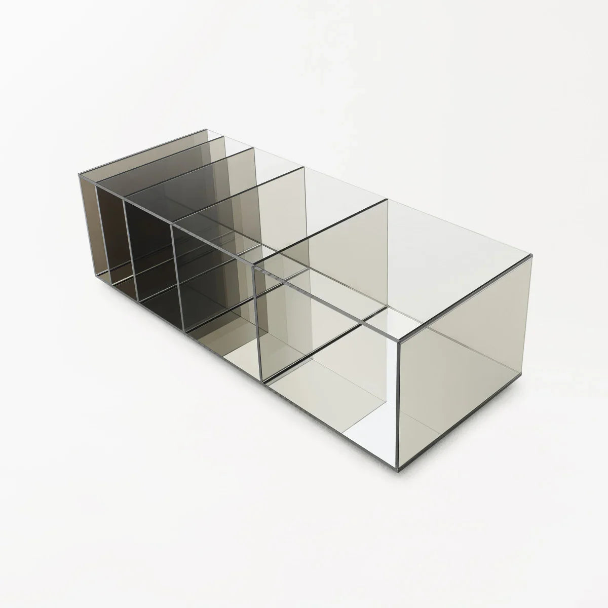DEEP SEA - Rectangular crystal coffee table with storage space.