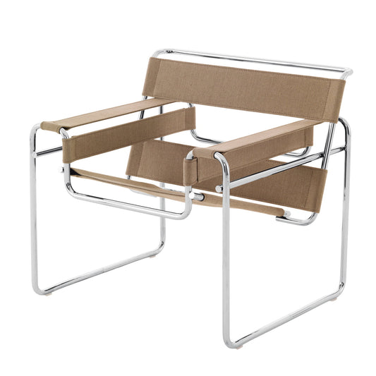 Vasily Chair - Canvas Easy Chair with Armrest.