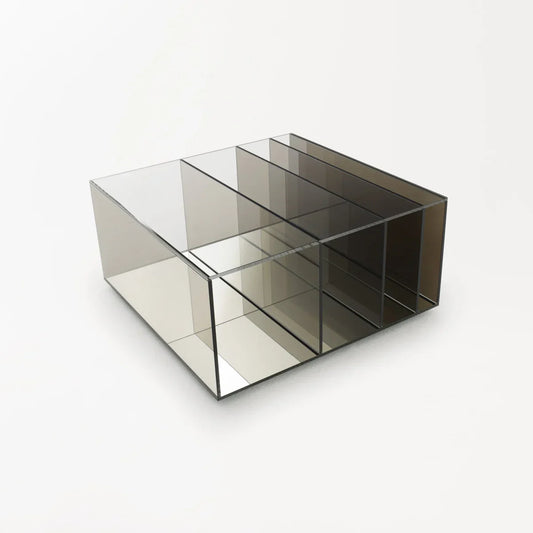 DEEP SEA - Square crystal coffee table with storage space.