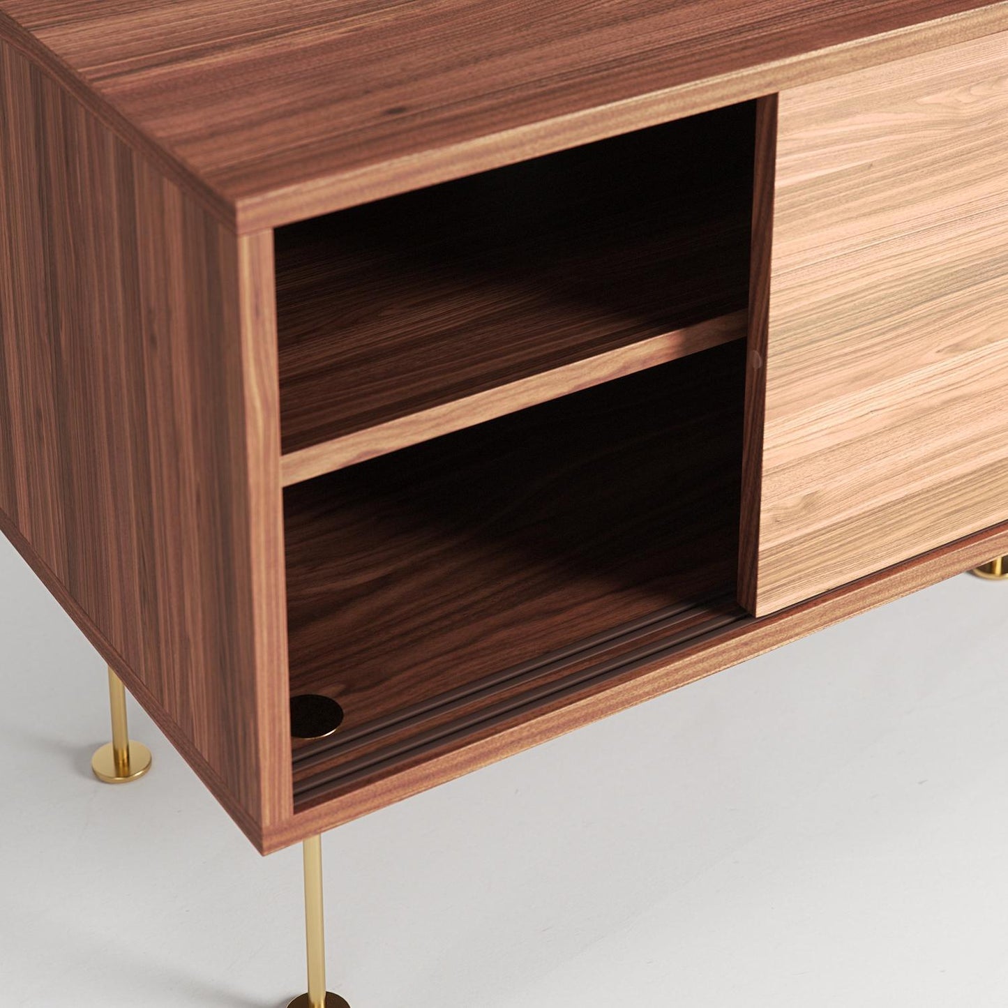 Decotique Vogue TV Bench with Legs 136 Walnut/Brass