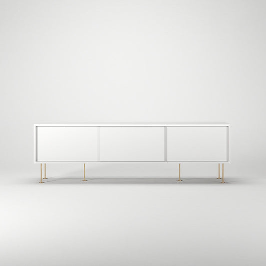Decotique Vogue TV Bench with Legs 180 White/Brass