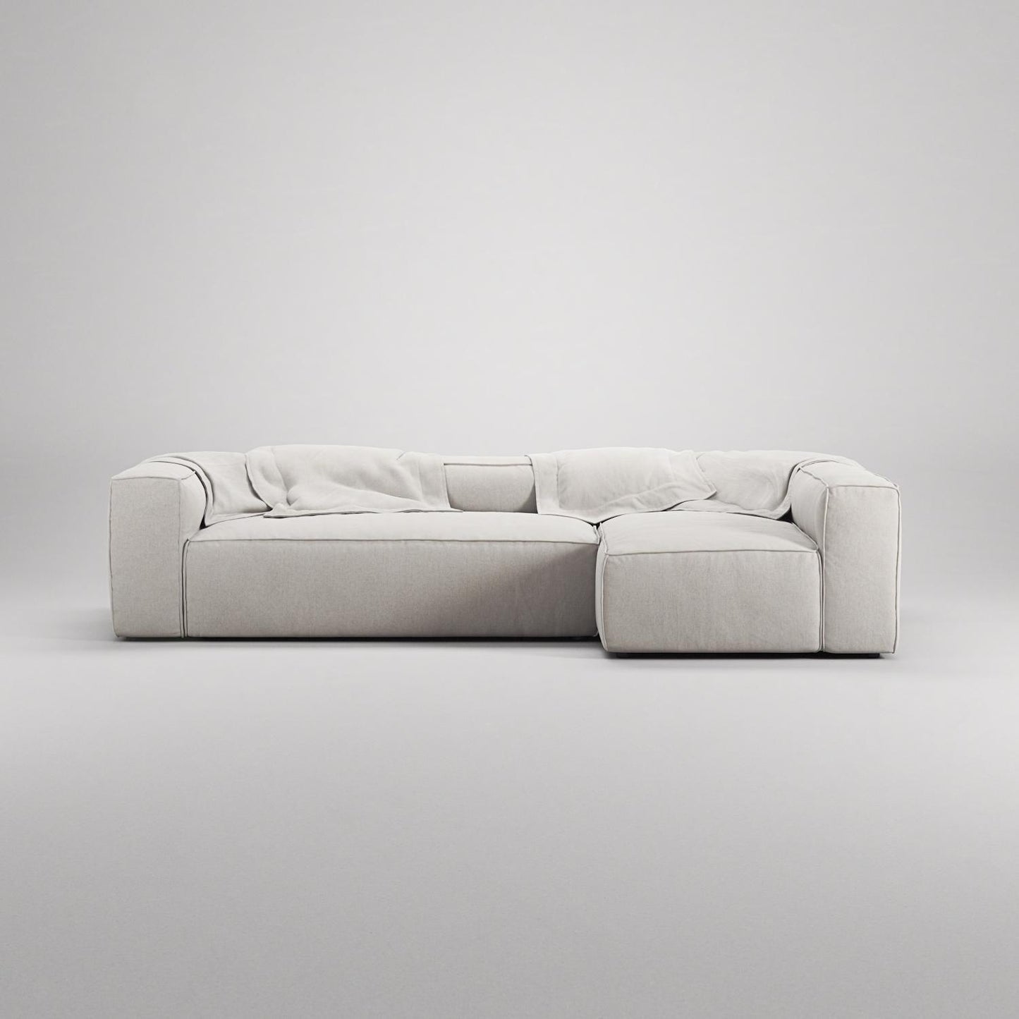 Decotique Grand 4-Seater Sofa Chaise Right Moonwhite