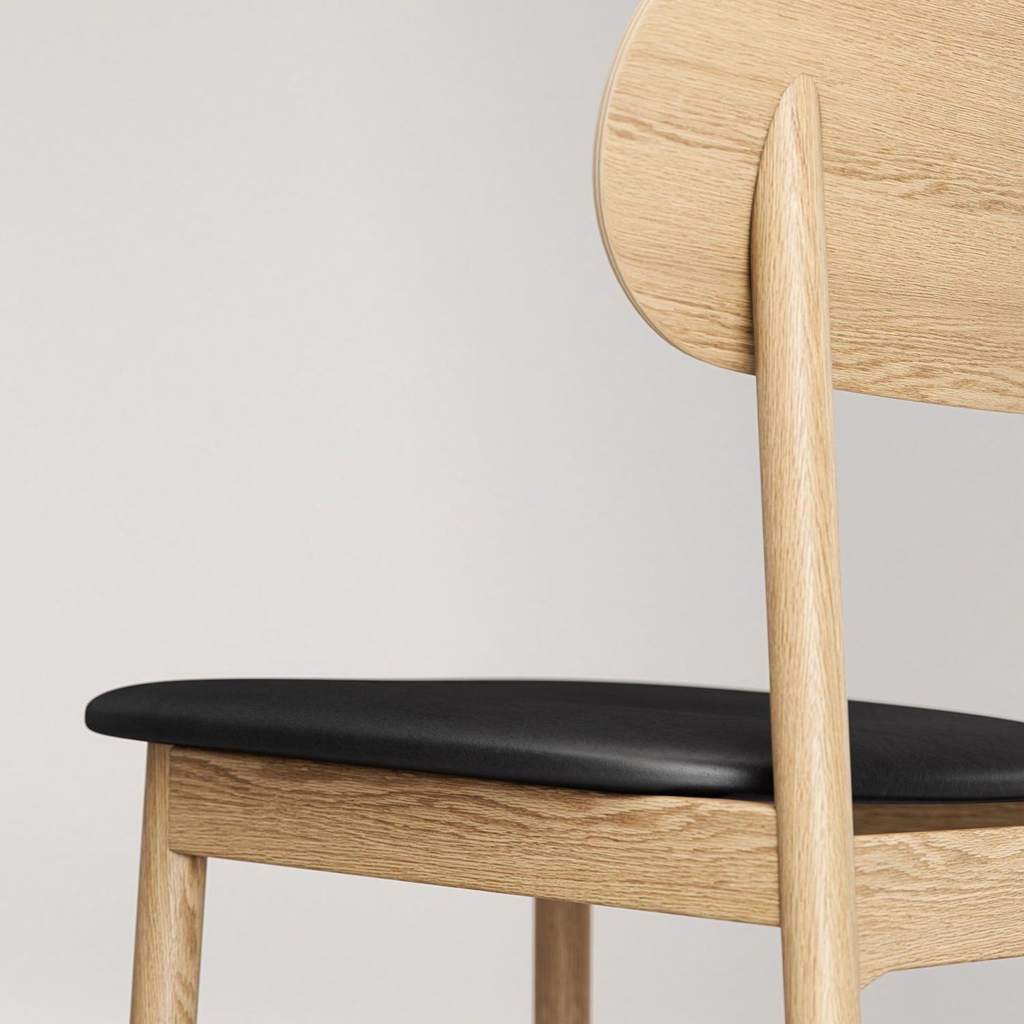 Decotique Elephant Dining Chair Natural Oak/Black Leather