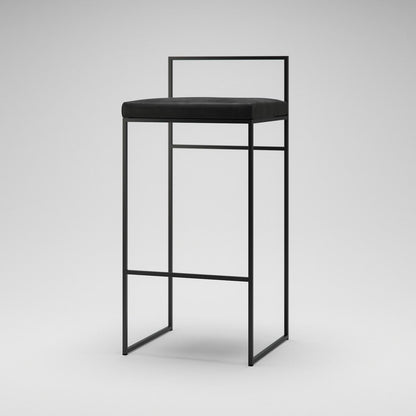 Department Bar Stool with Backrest 90 cm Black/Black Velvet