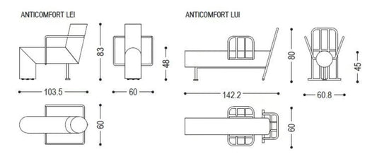 ANTI-COMFORT LEI & LUI - Seating element in solid Briccola wood with iron frame (Request Info).