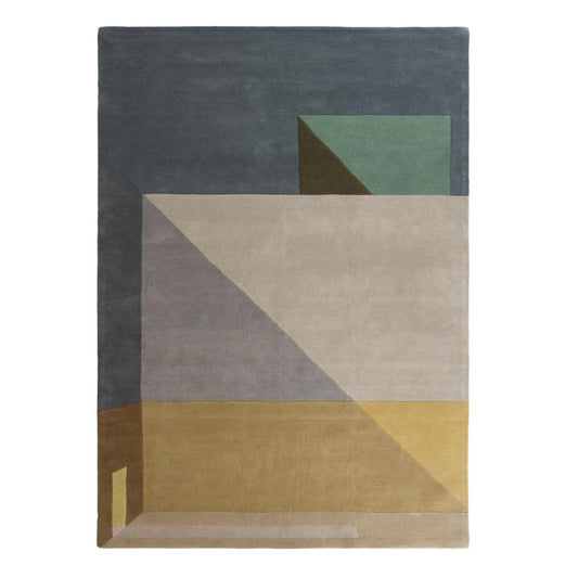 AGOSTO - Patterned rectangular wool rug.