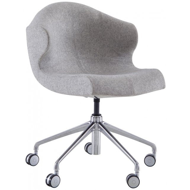 ALSTER - Swivel fabric office chair with castors with 5-Spoke base.