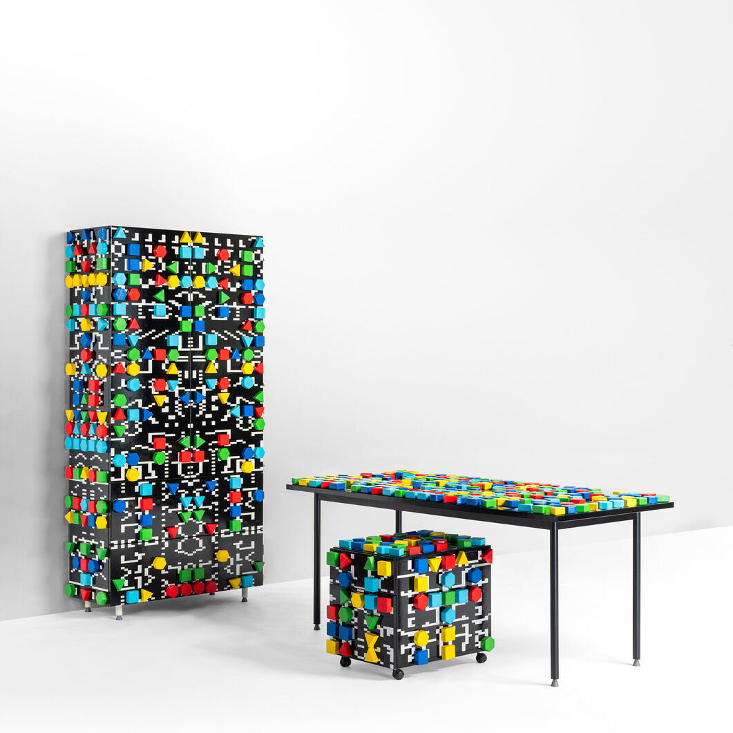 REMIX VOL. 6 OFFICE GAME - Wooden office drawer unit with castors