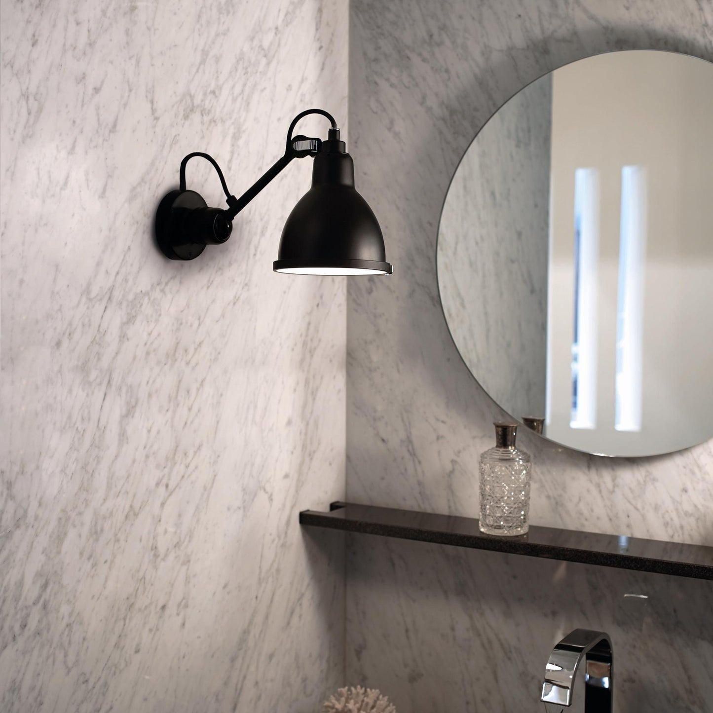 Lampe Gras N304 Wall Lamp Bathroom Matt Black