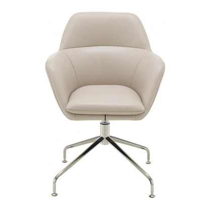 AMÉDÉE - leather office chair with armrests with 4-Spoke base