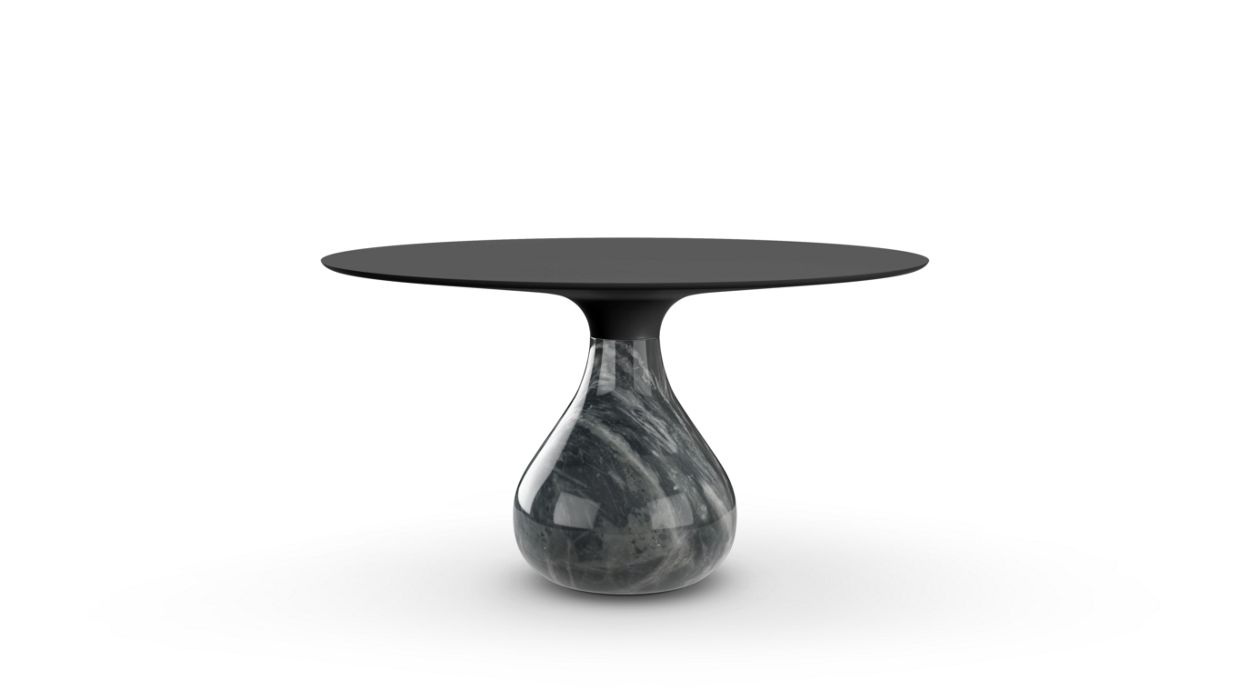 Aqua Round Dining Table by Roche Bobois #H. 75 x ∅. 138 cm/Fenix : Nero/glossy bardiglio