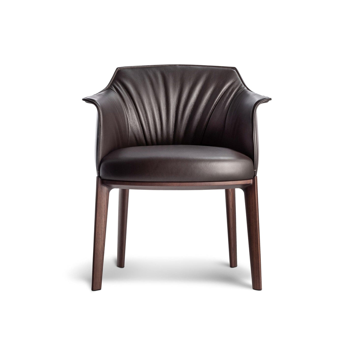 ARCHIBALD - Upholstered leather dining chair with armrests (Request Info).