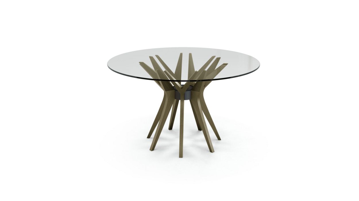 Aster Round Dining Table by Roche Bobois #ø130 / Ash wood : Poivre Green