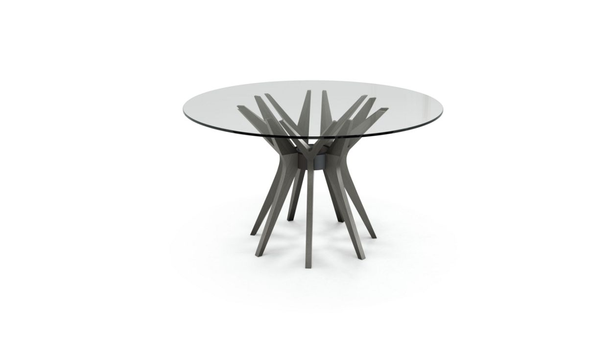 Aster Round Dining Table by Roche Bobois #ø130 / Ash wood : Ardoise grey