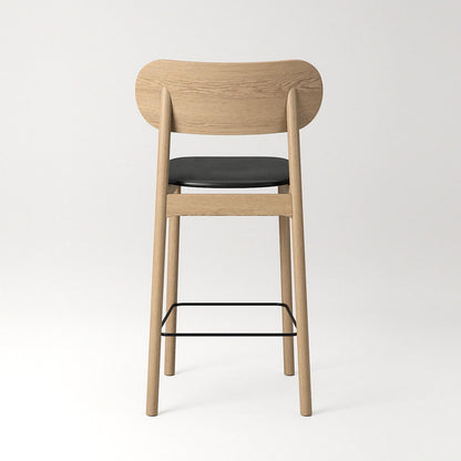 Decotique Elephant Bar Stool Natural Oak/Black Leather