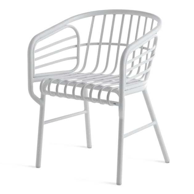 Raphia Alluminio - Aluminium chair with armrests.