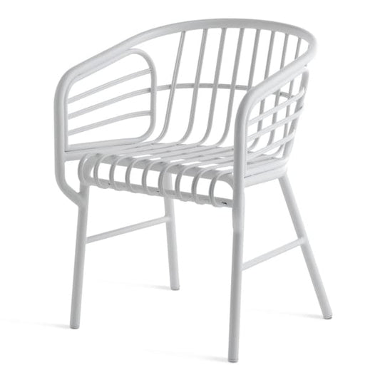 Raphia Alluminio - Aluminium chair with armrests.