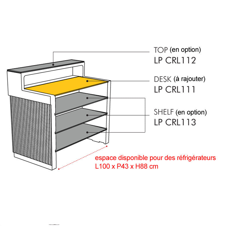 CORDIALE - Illuminated polyethylene bar counter.